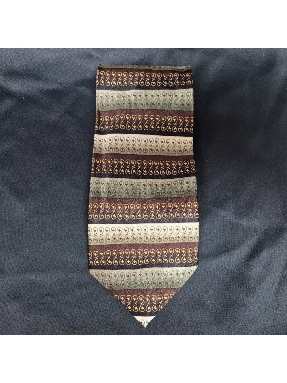 Bergamo New York Beige/Brown MCM Classic Euro Silk Necktie VTG